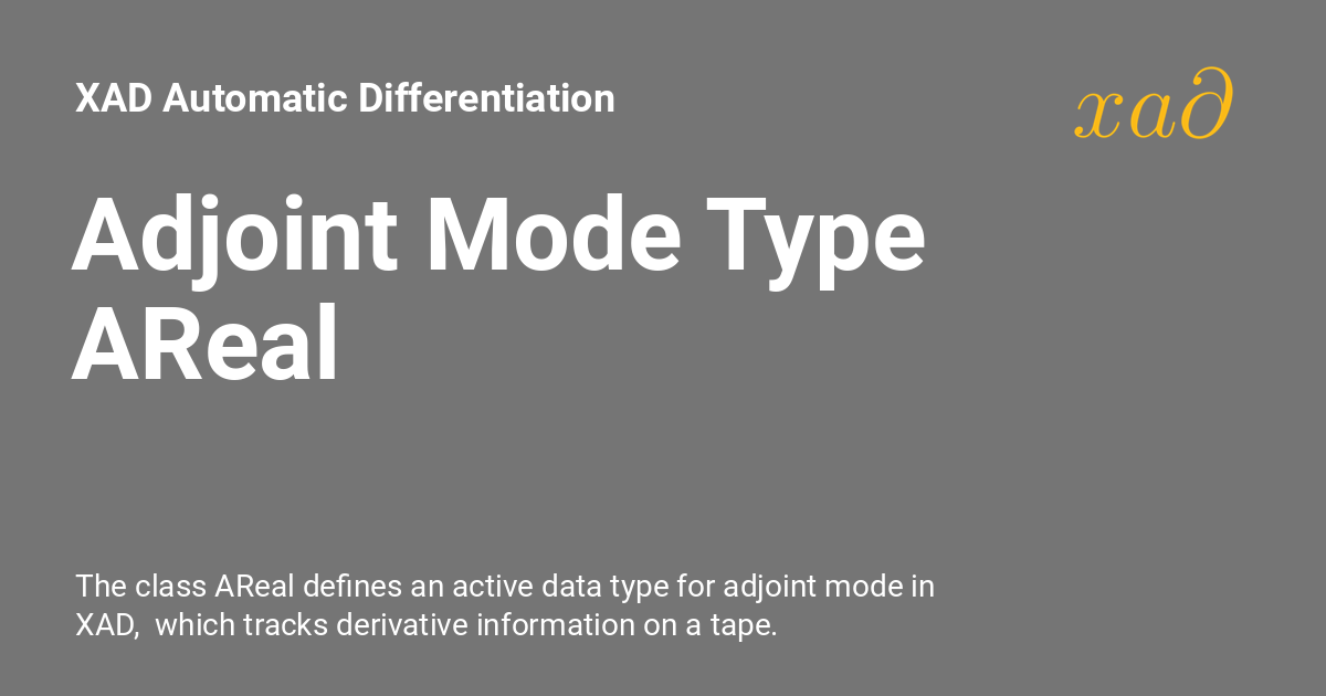 Adjoint Mode Type Areal Xad Automatic Differentiation